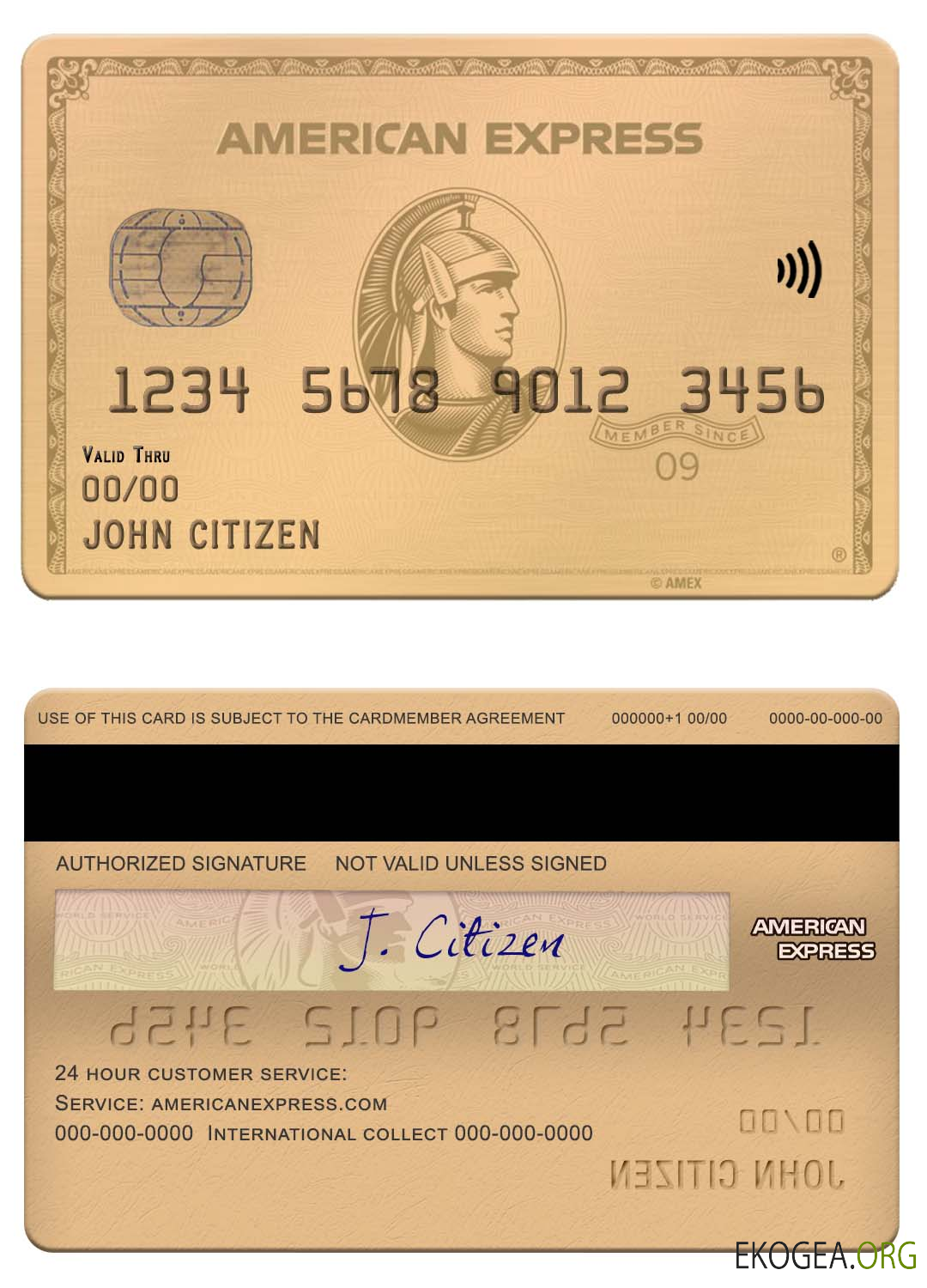 Carte d'or amex de la banque MOVO des États Unis